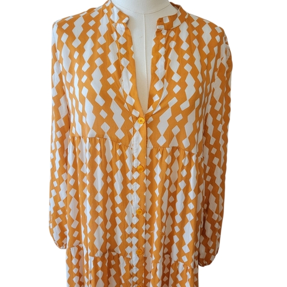 Zara Graphic Midi Length Dress Size Small - Picture 3 of 6